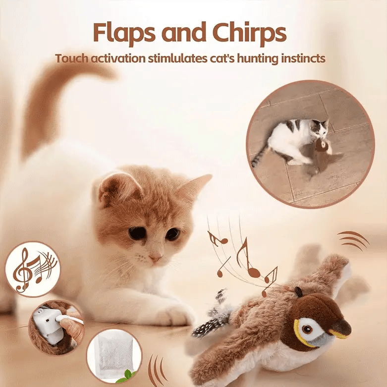 Chirping Flapping Bird For Cats